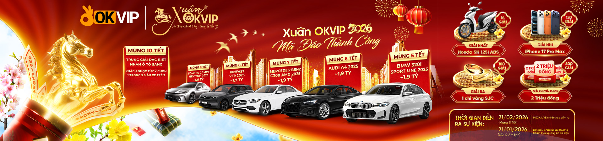 sự kiên xuân bính ngọ 2026 okvip
